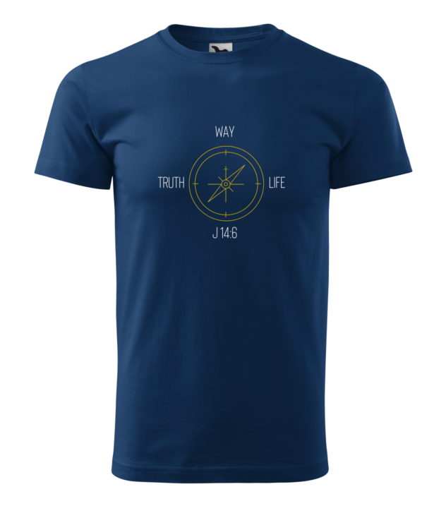 Koszulka z cytatem Way Truth Life - kompas