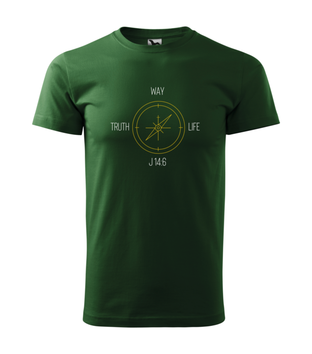 Koszulka z cytatem Way Truth Life - kompas